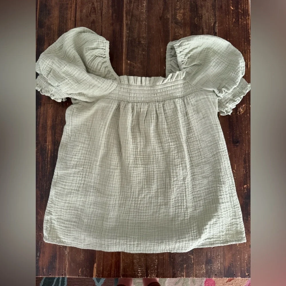 J.Crew Squareneck puff-sleeve soft gauze top